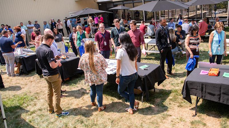 Local community in Textron Systems courtyard