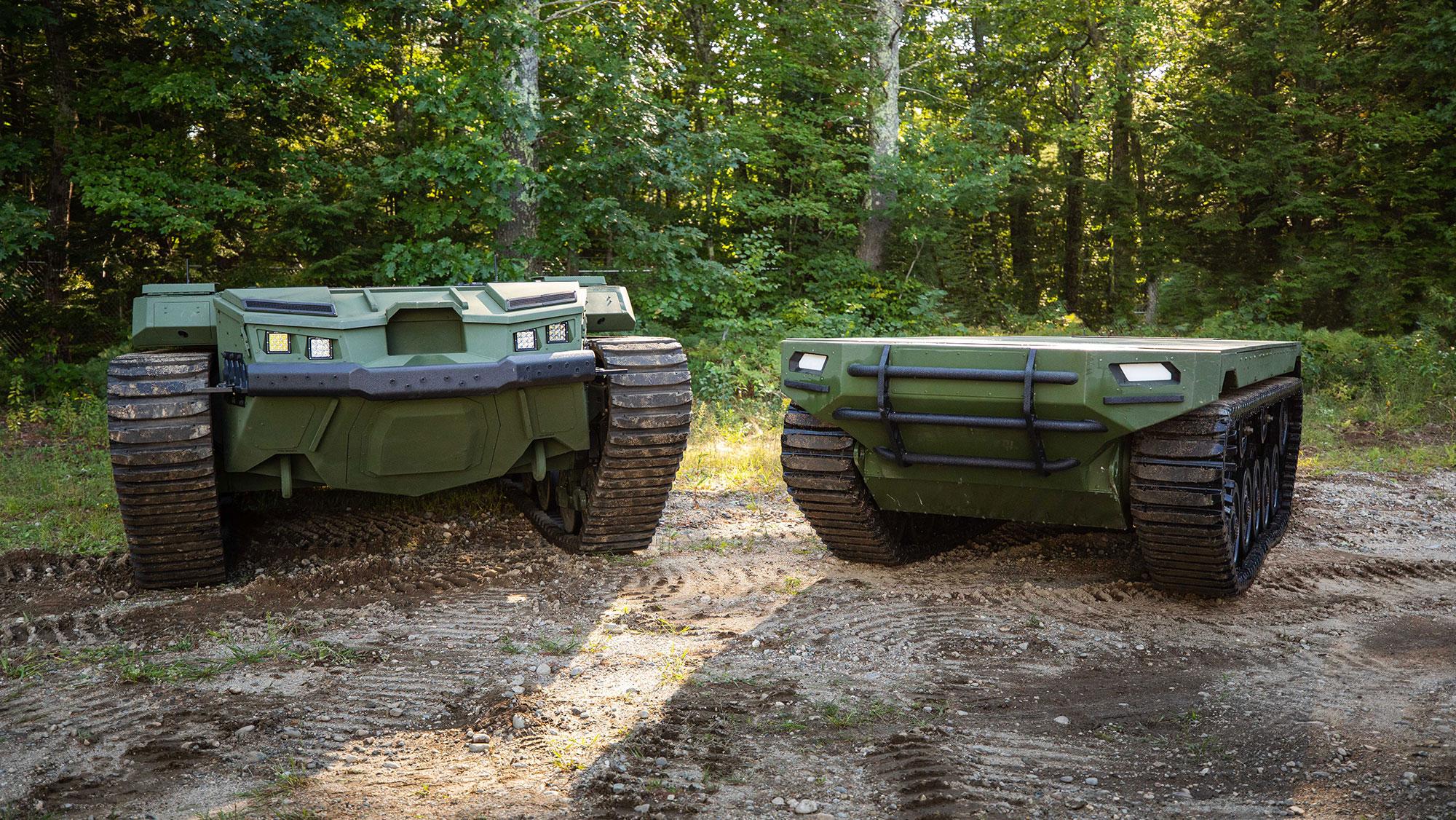 RIPSAW M5 on the left and RIPSAW M3 Tech Demonstrator on the right
