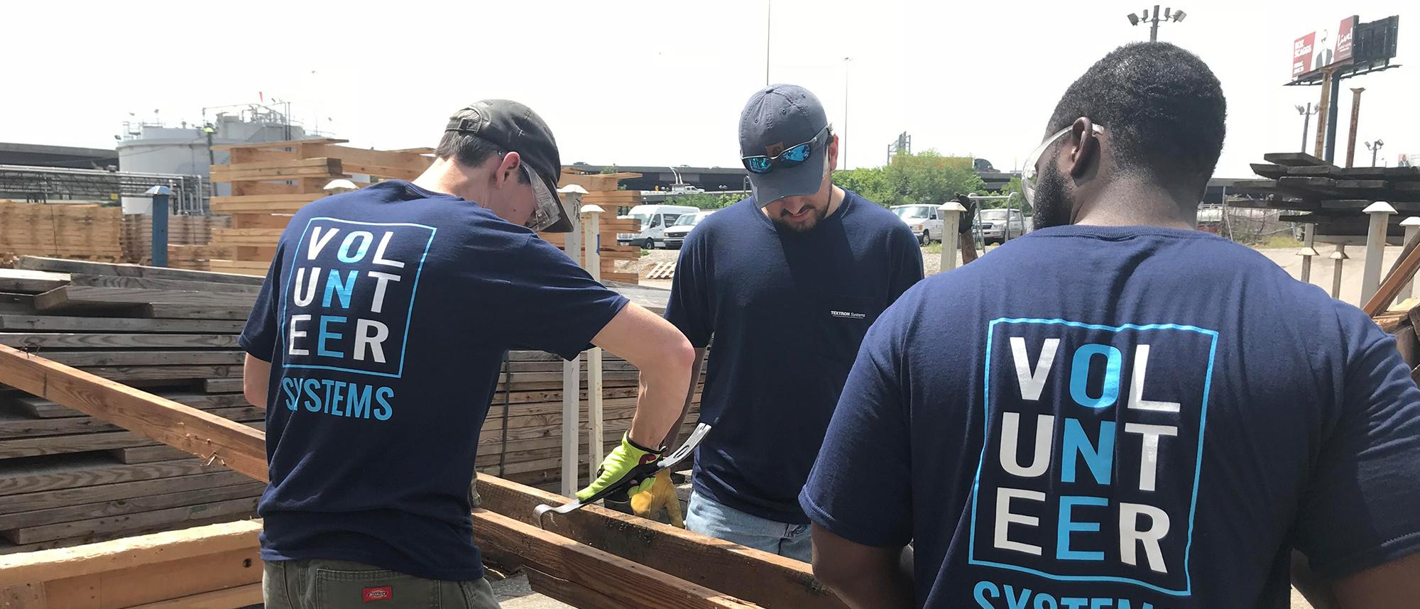 team members volunteering