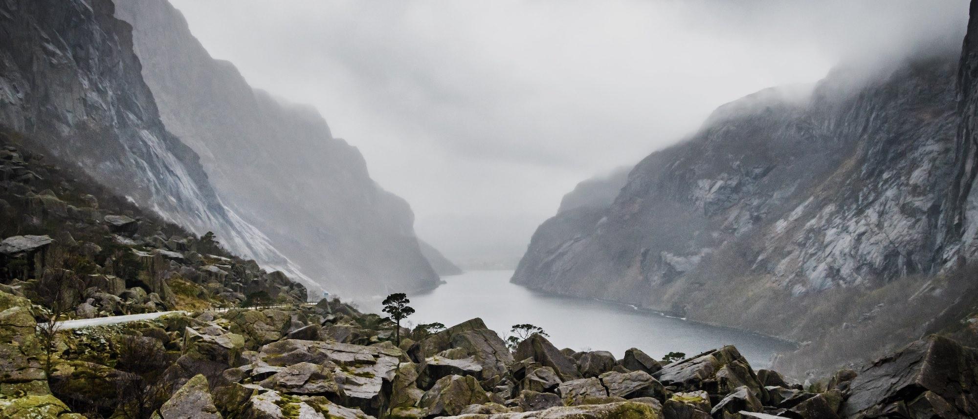 river and cliffside