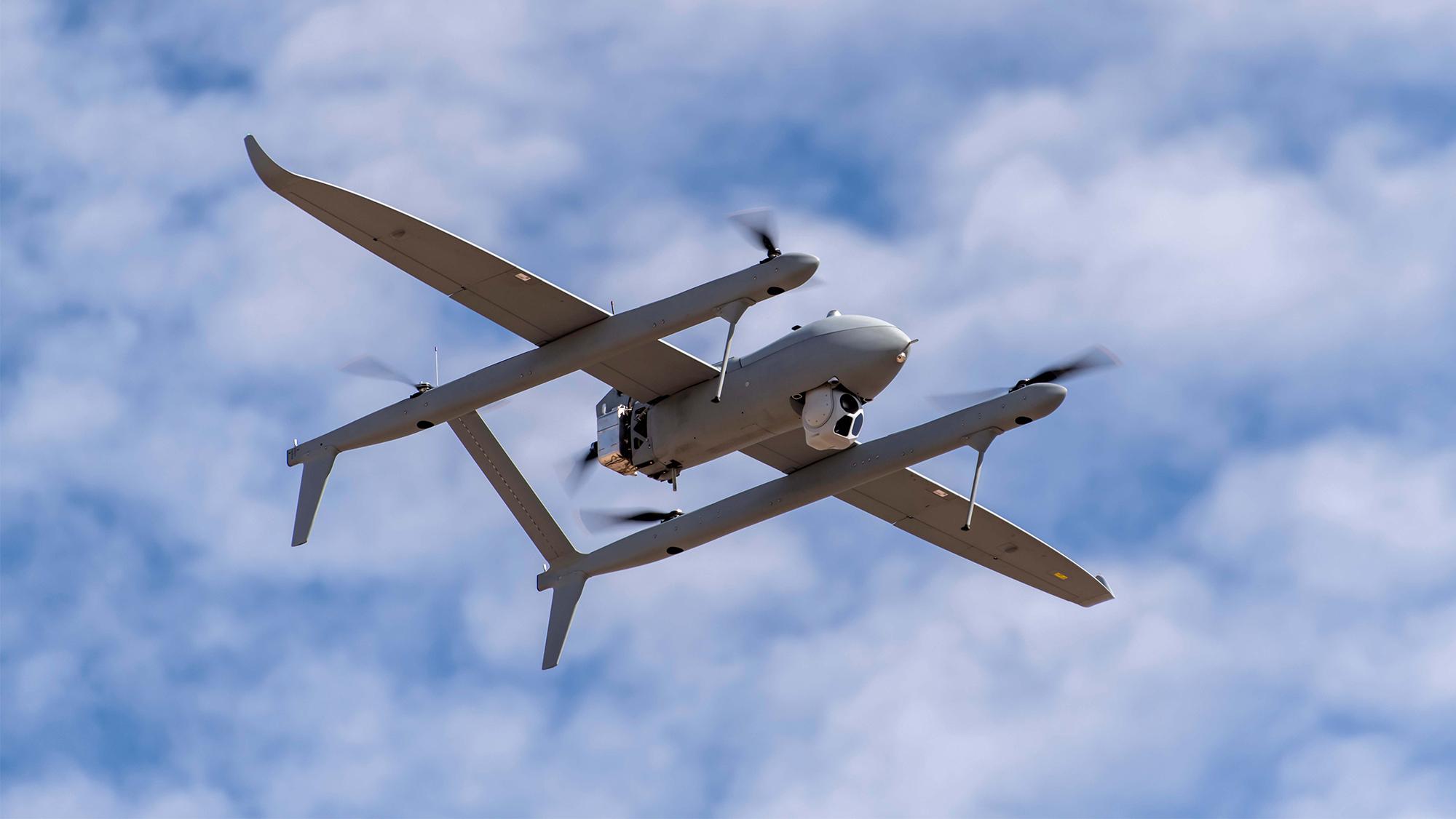 Aerosonde flying in the sky